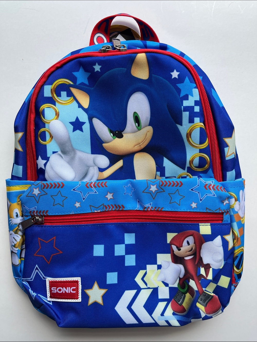 Sonic Kids Backpack in Blue with Character Graphics